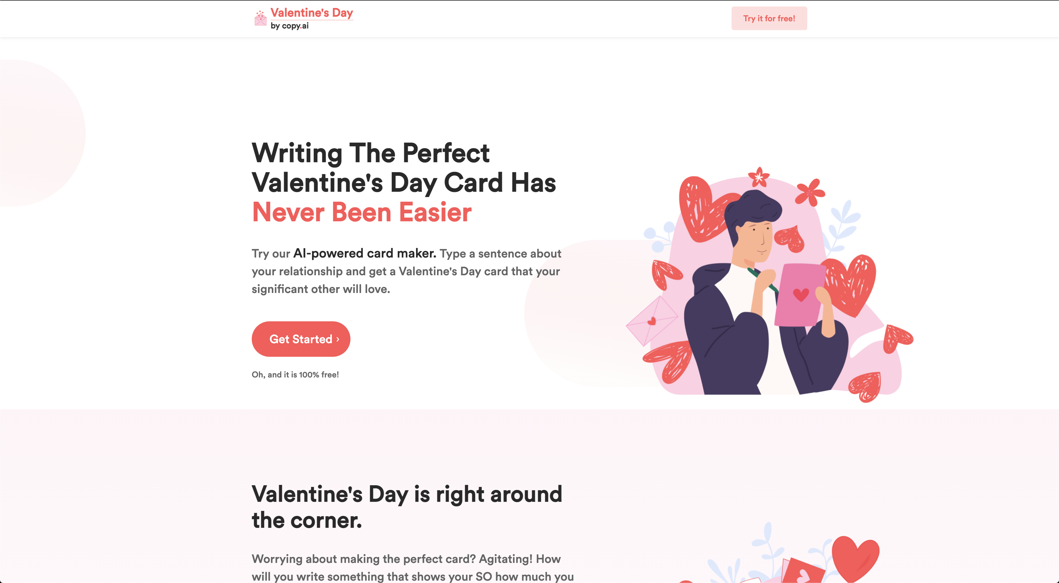 Valentine's Day Card Writer by CopyAI - скріншот 1
